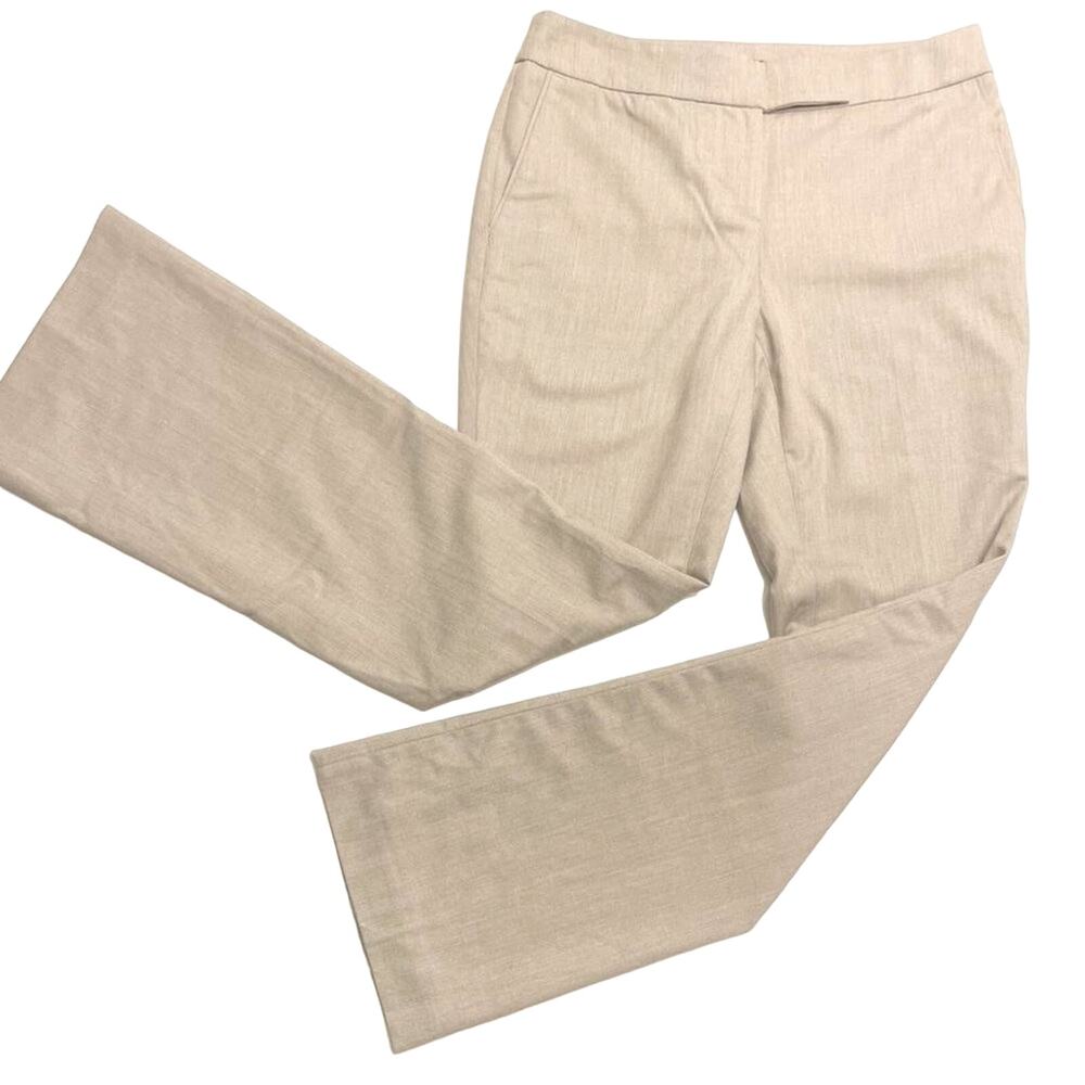 WHBM Tan Fully-Lined Flare Leg Suiting Pants Size 2P (runs small)
